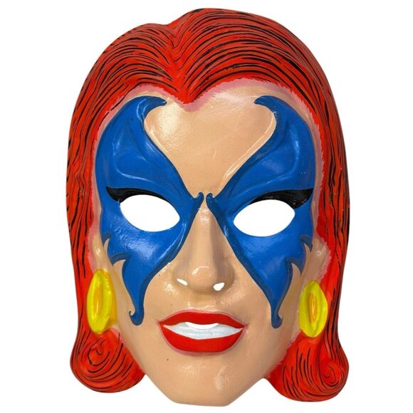 Vintage 1980s Dazzler Marvel Comics Vacuform Plastic Halloween Mask Ben Cooper